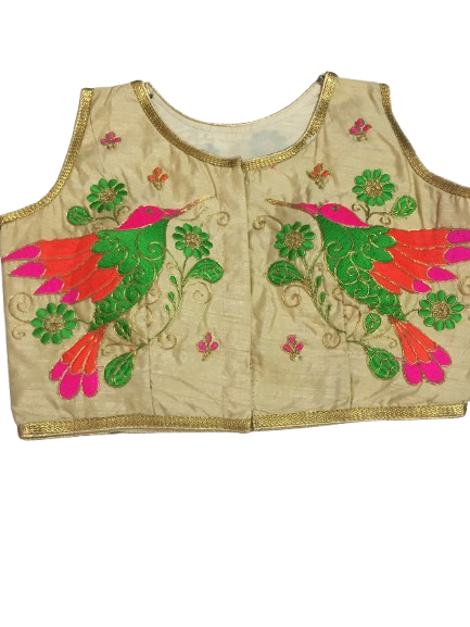 Raw Silk Gold Designer Blouse 109